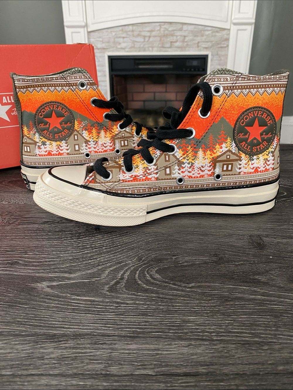 Converse Orange Multi Color Chucks